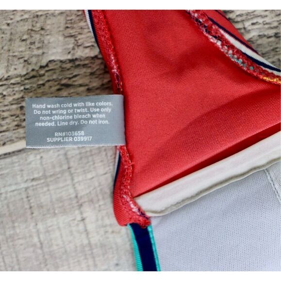 BOGOF JC Penney Side Support Multi Striped Swimwear Bikini Top SMALL Strapless - Picture 3 of 7